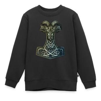 Mjölnir - Kinder Premium Organic Sweatshirt - Schwarz - Vorne - AI Model Kid Female (0cm)