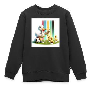 Quacky duckling soccer school - Kids Premium Organic Sweatshirt - black - Front - AI Model Kid Female (0cm)
