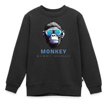 Cartoon Monkey - Kinder Premium Organic Sweatshirt - Schwarz - Vorne - AI Model Kid Female (0cm)