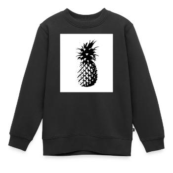 Ananas schwarz weiß - Kinder Premium Organic Sweatshirt - Schwarz - Vorne - AI Model Kid Female (0cm)
