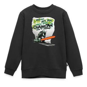 Du bist nicht du wenn Kette stumpf ist - Kinder Premium Organic Sweatshirt - Schwarz - Vorne - AI Model Kid Female (0cm)