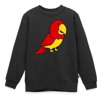 papagei - Kinder Premium Organic Sweatshirt - Schwarz - Vorne - AI Model Kid Female (0cm)