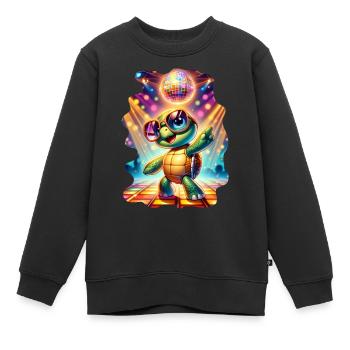 Party-Schildkröte - Kinder Premium Organic Sweatshirt - Schwarz - Vorne - AI Model Kid Female (0cm)