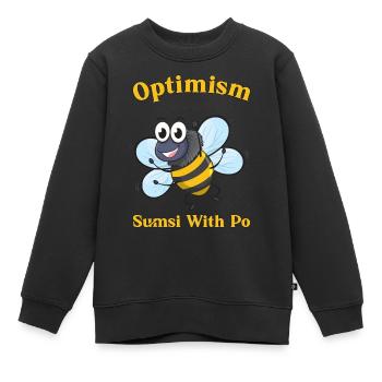 Bienen Motivation Optimismus - Kinder Premium Organic Sweatshirt - Schwarz - Vorne - AI Model Kid Female (0cm)