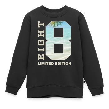 Idée cadeau 8ème anniversaire Huit - Sweat Premium enfant bio - noir - Devant - AI Model Kid Female (0cm)