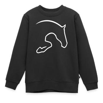 Springpferd - Kinder Premium Organic Sweatshirt - Schwarz - Vorne - AI Model Kid Female (0cm)