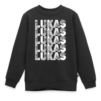 Lukas - Kinder Premium Organic Sweatshirt - Schwarz - Vorne - AI Model Kid Female (0cm)