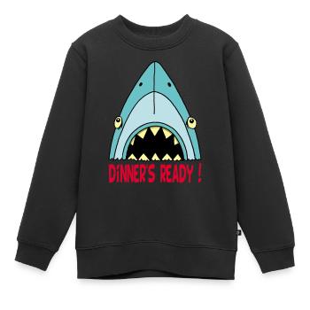 Hungriger Hai - Kinder Premium Organic Sweatshirt - Schwarz - Vorne - AI Model Kid Female (0cm)