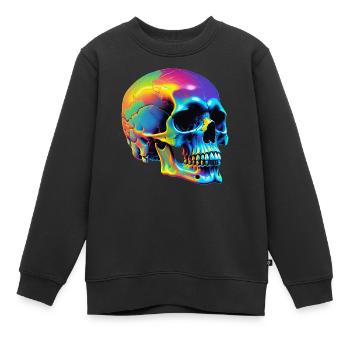 Skull - Kinder Premium Organic Sweatshirt - Schwarz - Vorne - AI Model Kid Female (0cm)