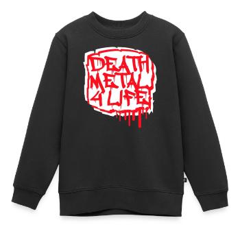 Heavy Death Metal 4 Life Hard Rock Cool Graffiti - Kinder Premium Organic Sweatshirt - Schwarz - Vorne - AI Model Kid Female (0cm)