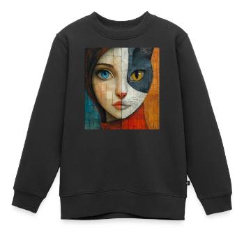 Amour - Sweat Premium enfant bio - noir - Devant - AI Model Kid Female (0cm)