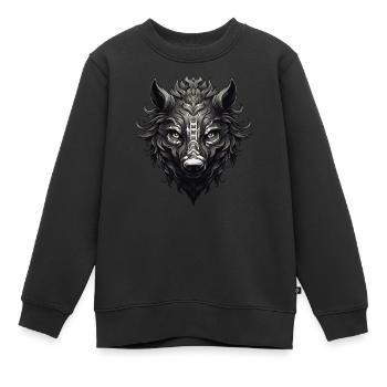 Sanglier - Sweat Premium enfant bio - noir - Devant - AI Model Kid Female (0cm)
