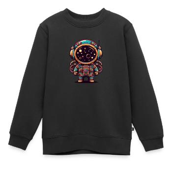 Funky astronaute - Sweat Premium enfant bio - noir - Devant - AI Model Kid Female (0cm)