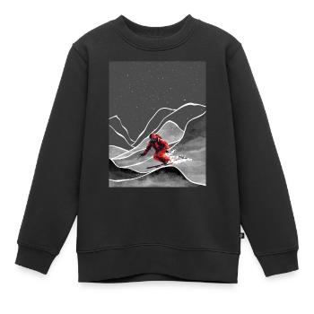 Skifahren in den Schneebergen Snowy Mountain Ski - Kinder Premium Organic Sweatshirt - Schwarz - Vorne - AI Model Kid Female (0cm)