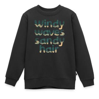windy waves - Kinder Premium Organic Sweatshirt - Schwarz - Vorne - AI Model Kid Female (0cm)