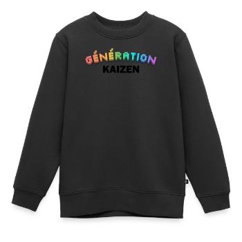 GENERATION KAIZEN XL - Kids Premium Organic Sweatshirt - black - Front - AI Model Kid Female (0cm)