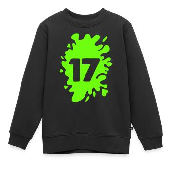 Klecks 17 - Kinder Premium Organic Sweatshirt - Schwarz - Vorne - AI Model Kid Female (0cm)