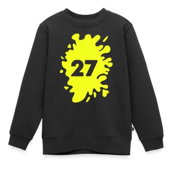 klecks 27 - Kinder Premium Organic Sweatshirt - Schwarz - Vorne - AI Model Kid Female (0cm)