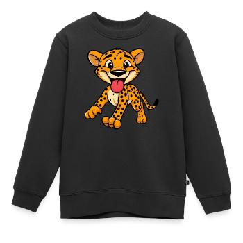 Vibrant Leopard Spots - Kids Premium Organic Sweatshirt - black - Front - AI Model Kid Female (0cm)