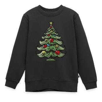 Tannenbaum Weihnachten - Kinder Premium Organic Sweatshirt - Schwarz - Vorne - AI Model Kid Female (0cm)