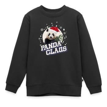 Panda Claus - Kinder Premium Organic Sweatshirt - Schwarz - Vorne - AI Model Kid Female (0cm)
