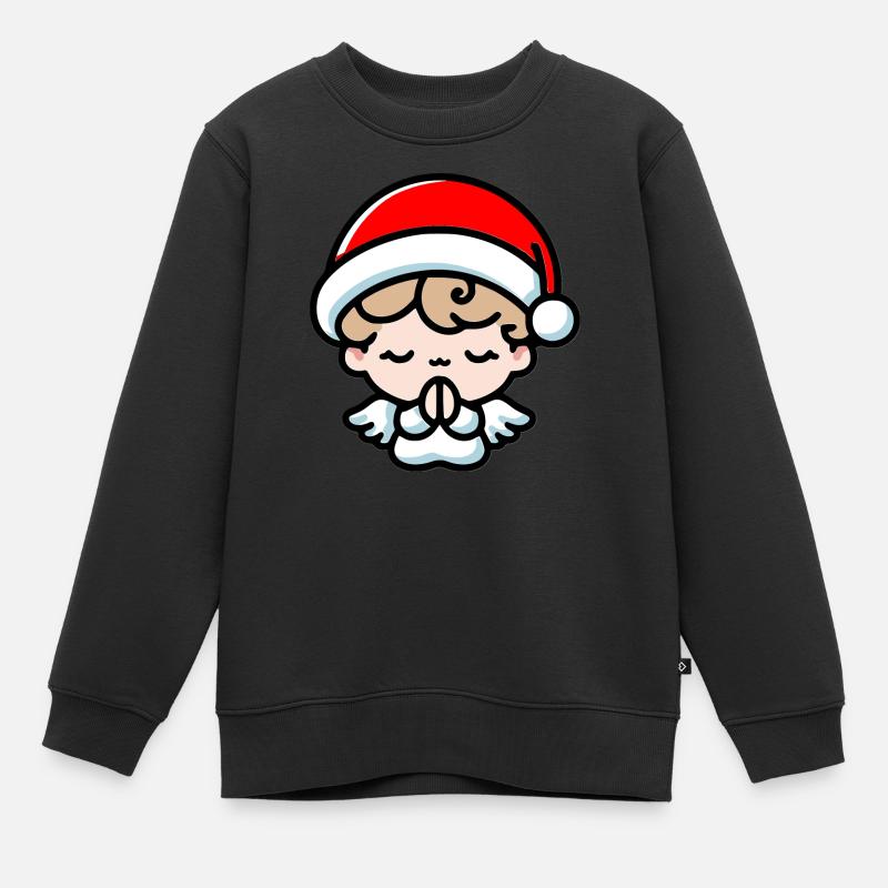 Ange de Noël - Sweat Premium enfant bio - noir