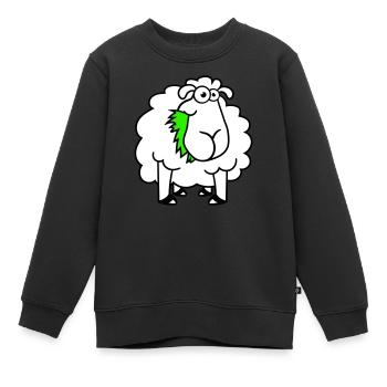 Sheep Eats Grasses Eat Grass Hungry Funny - Kids Premium Organic Sweatshirt - black - Front - AI Model Kid Female (0cm)