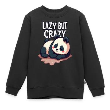 Faul, aber verrückt - Kinder Premium Organic Sweatshirt - Schwarz - Vorne - AI Model Kid Female (0cm)
