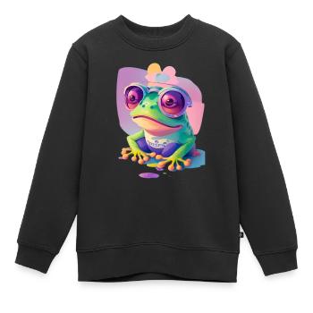 crazy Frog - Kinder Premium Organic Sweatshirt - Schwarz - Vorne - AI Model Kid Female (0cm)