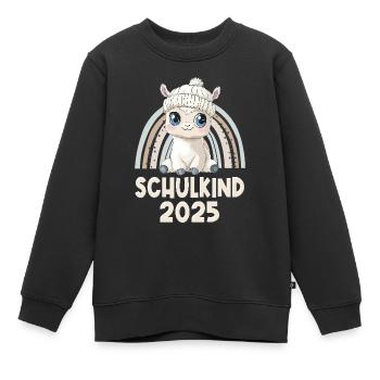 School Child 2025 Alpaca School Enrollment School Student - Kids Premium Organic Sweatshirt - black - Front - AI Model Kid Female (0cm)