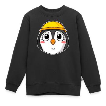 Pinguin Baustelle - Kinder Premium Organic Sweatshirt - Schwarz - Vorne - AI Model Kid Female (0cm)