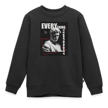 Alles ist vorübergehend - Kinder Premium Organic Sweatshirt - Schwarz - Vorne - AI Model Kid Female (0cm)