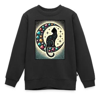Black Cat Luna - Kids Premium Organic Sweatshirt - black - Front - AI Model Kid Female (0cm)