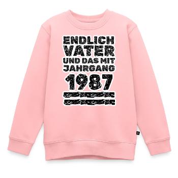 1987 - Kinder Premium Organic Sweatshirt - Rosa - Vorne - AI Model Kid Female (0cm)
