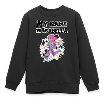 Mein Name ist Isabella 2026 - Kinder Premium Organic Sweatshirt - Schwarz - Vorne - AI Model Kid Female (0cm)