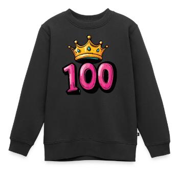 Couronne à 100 chiffres - Sweat Premium enfant bio - noir - Devant - AI Model Kid Female (0cm)