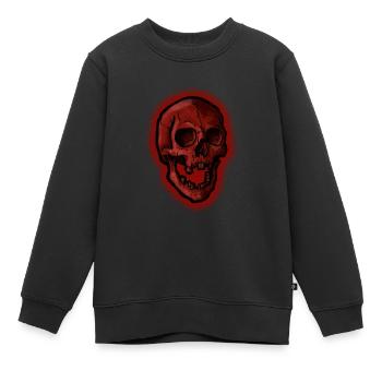 Crâne rouge - Sweat Premium enfant bio - noir - Devant - AI Model Kid Female (0cm)