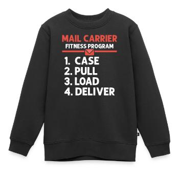 Mail Carrier Fitness Programm Mail Postal Worker - Kinder Premium Organic Sweatshirt - Schwarz - Vorne - AI Model Kid Female (0cm)