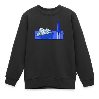 MER DE PENSÉES - Sweat Premium enfant bio - noir - Devant - AI Model Kid Female (0cm)