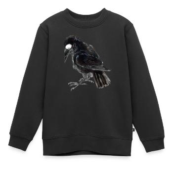 Corbeau 3 - Sweat Premium enfant bio - noir - Devant - AI Model Kid Female (0cm)