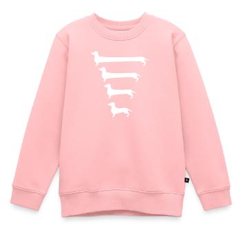 Teckel Teckel Chiens Animaux Étirer Drôle - Sweat Premium enfant bio - rose - Devant - AI Model Kid Female (0cm)