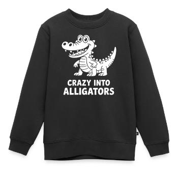 Niedliche Alligator-Alligatoren - Kinder Premium Organic Sweatshirt - Schwarz - Vorne - AI Model Kid Female (0cm)