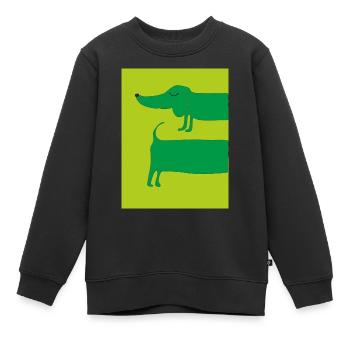 dackelhund gruen - Kinder Premium Organic Sweatshirt - Schwarz - Vorne - AI Model Kid Female (0cm)
