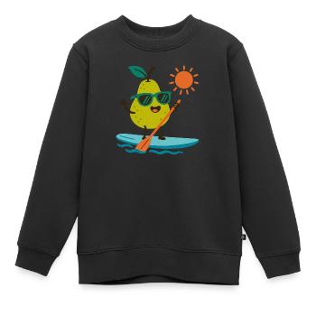 Sportliche Birne - Kinder Premium Organic Sweatshirt - Schwarz - Vorne - AI Model Kid Female (0cm)