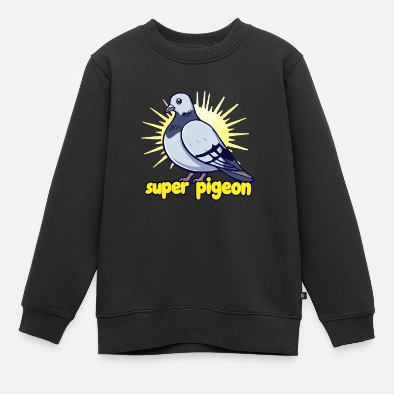 Super Pigeon - Sweat Premium enfant bio - noir