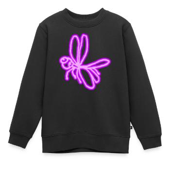 Libellule néon - Sweat Premium enfant bio - noir - Devant - AI Model Kid Female (0cm)