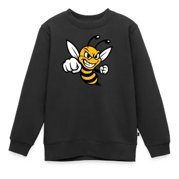 Biene mit Faust - Kinder Premium Organic Sweatshirt - Schwarz - Vorne - AI Model Kid Female (0cm)
