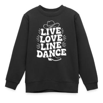 Live Love Line Dance Linedance Spass am Tanzen - Kinder Premium Organic Sweatshirt - Schwarz - Vorne - AI Model Kid Female (0cm)