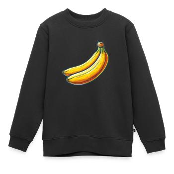 Bananes - Sweat Premium enfant bio - noir - Devant - AI Model Kid Female (0cm)