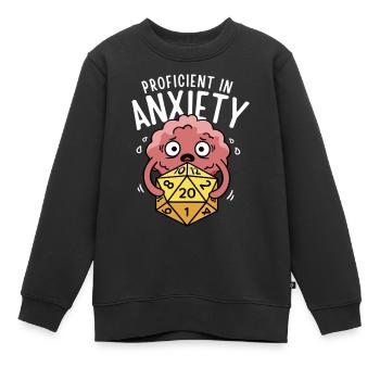 Geübt in Angst - Kinder Premium Organic Sweatshirt - Schwarz - Vorne - AI Model Kid Female (0cm)